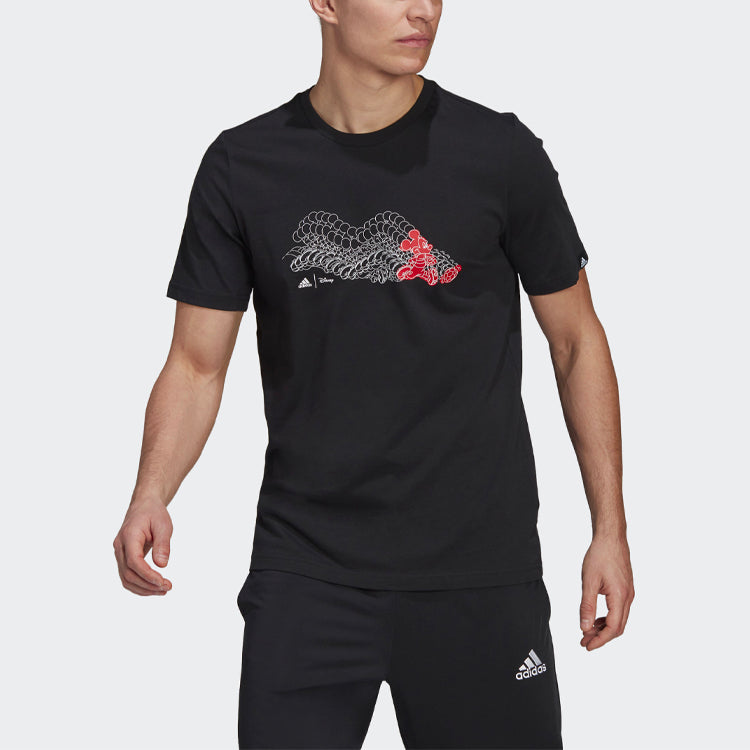 adidas x Disney M Dsny Ftbl T Funny Printing Sports Round Neck Short Sleeve Black GL3204