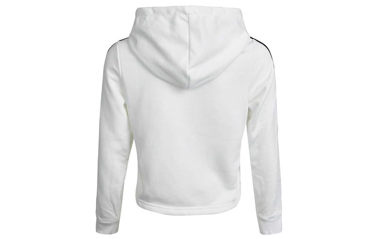 (WMNS) adidas 3-Stripes Cropped Hoodie 'White' GM5574