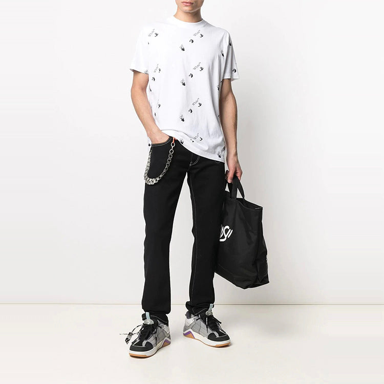 Off-White SS21 Logo Printing Short Sleeve White OMAA027R21JER0120110
