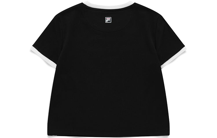 FILA FUSION Funny Logo Printing high waist Short Sleeve Black T61W033104A-BK