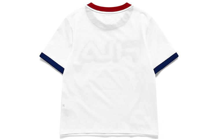FILA FUSION 3D Contrasting Colors Logo Sports Slim Fit Short Sleeve White T11W135104F-WT
