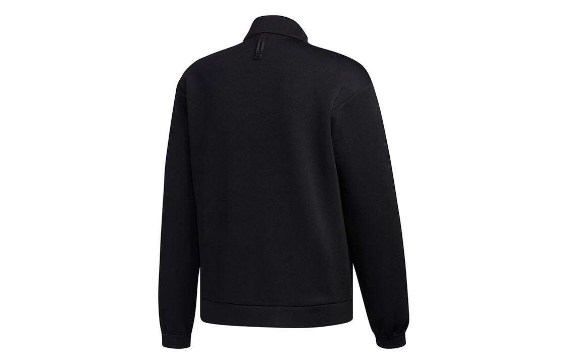 adidas Cap Bomber SweaA Casual Solid Color Zipper Outdoor Jacket Black EH4944