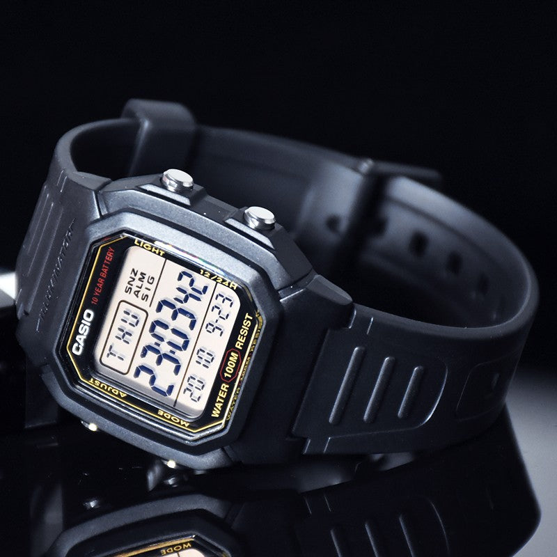 CASIO Waterproof Sports Analog Mens Black Digital W-800HG-9A