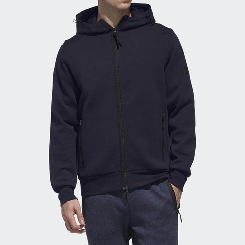 adidas Htt Double Knit Hooded Jacket Navy Blue DW4592