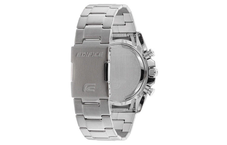 CASIO EDIFICE Quartz Waterproof Sapphire Crystal Solar Powered Black DialSilver Strap Mens BlackSilver Analog EQB-1000D-1