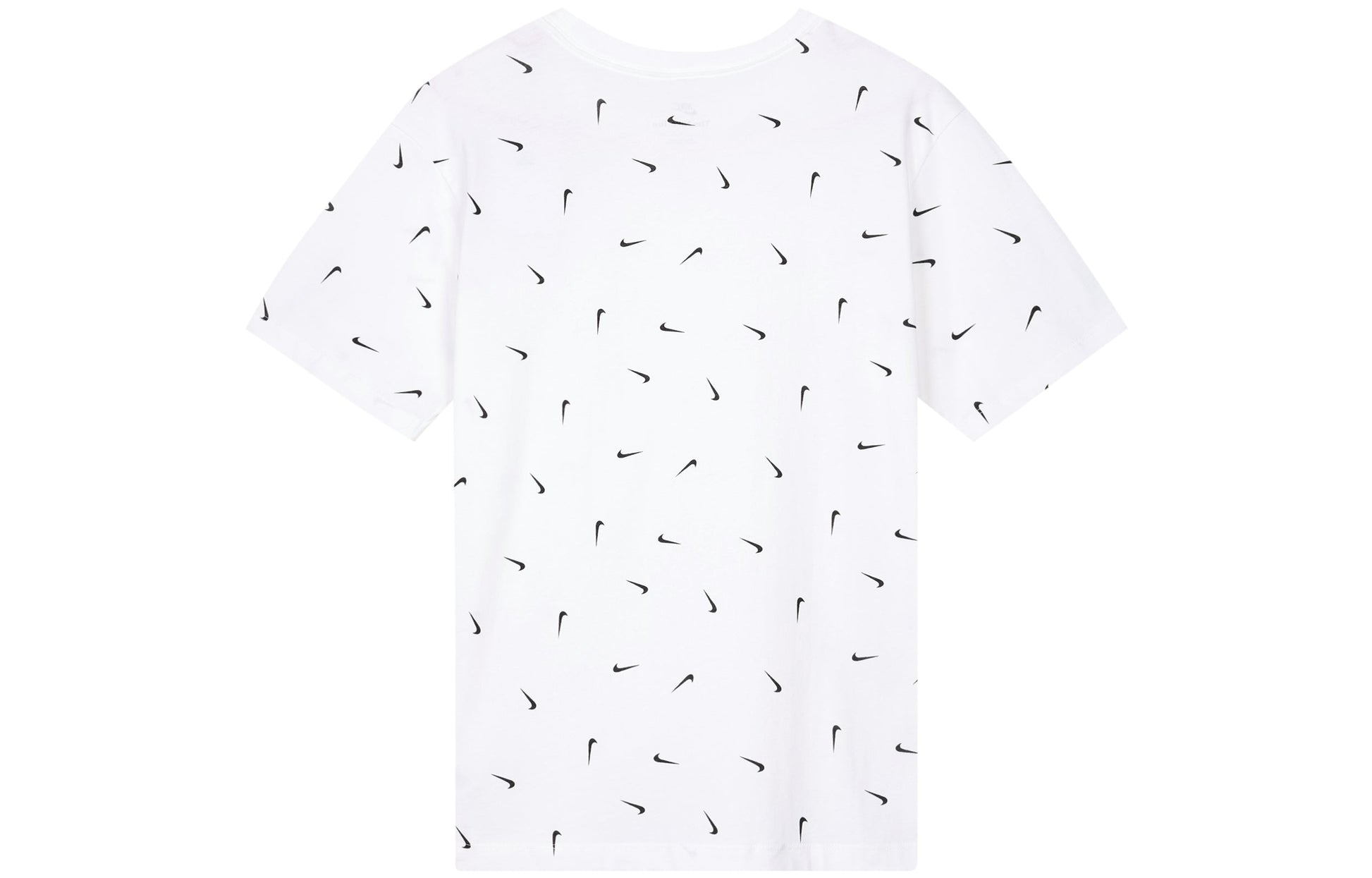 Men's Nike Logo Full Print Round Neck Pullover Short Sleeve White T-Shirt DR7910-100
