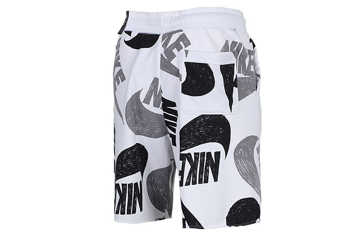 Nike Full Print logo Printing Sports Shorts Gray Black White CJ4407-010