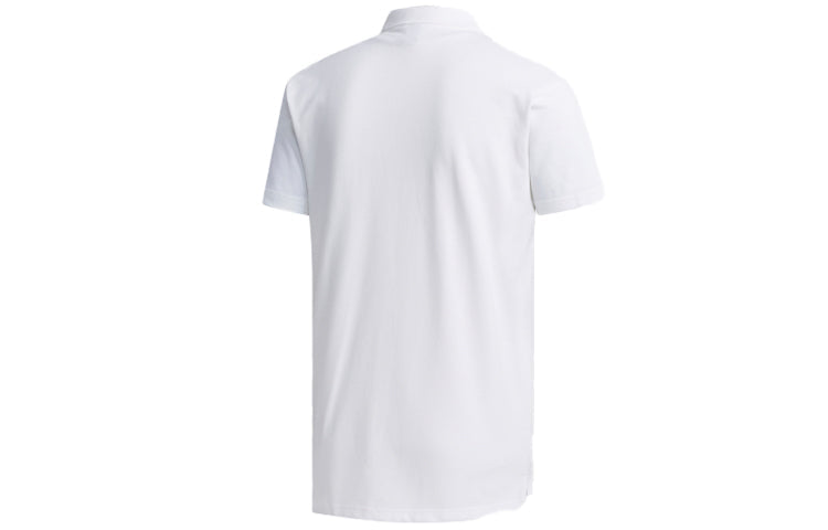 adidas M Mh Bsc Polo Solid Color Casual Sports Short Sleeve Polo Shirt Asia Edition White FM5421