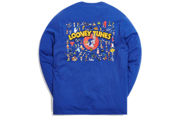 KITH x Looney Tunes Crossover Bugs Bunny Cartoon Printing Long Sleeves Unisex Blue KH3800-109