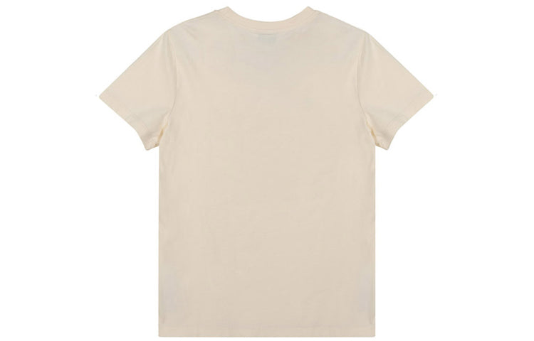 KENZO FW20 Cotton Eye Pattern Round Neck Short Sleeve Cream Yellow T-Shirt FA62TS8454YD-03