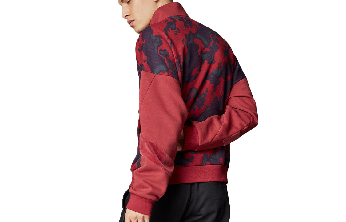 Men's adidas 1/4 Zipper Printing Sports Red H25085