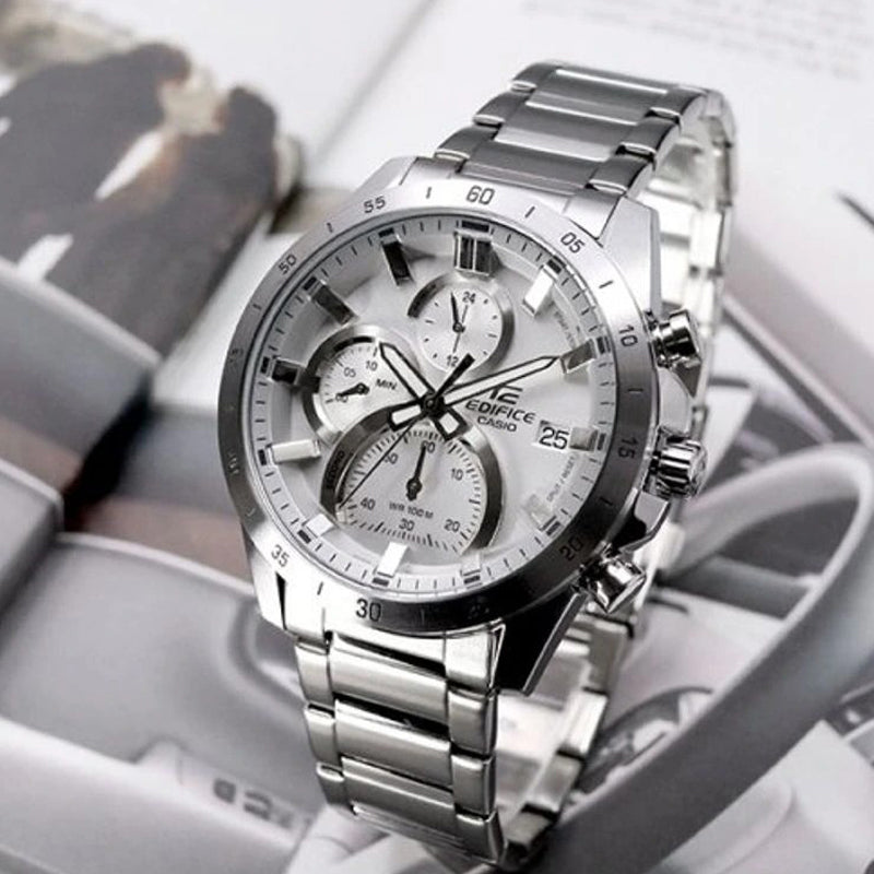 CASIO Male EDIFICE Japan / South Korea Fashion Mens Silver Analog EFR-571MD-8AV