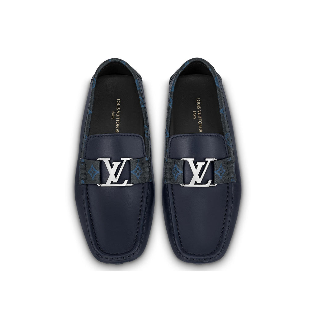 LOUIS VUITTON Monte Carlo Moccasin Shoes 'Navy with Monogram Collar' 1AANP0