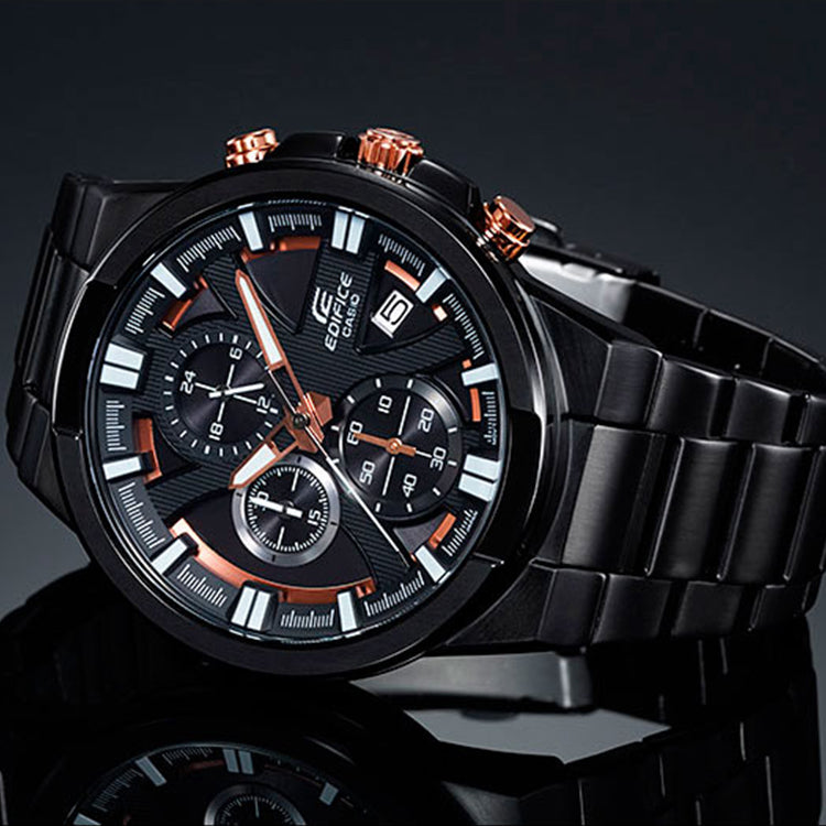 CASIO EDIFICE Series Waterproof Sports Stainless Steel Men's Shockproof Mens Black Analog EFR-544BK-1A9