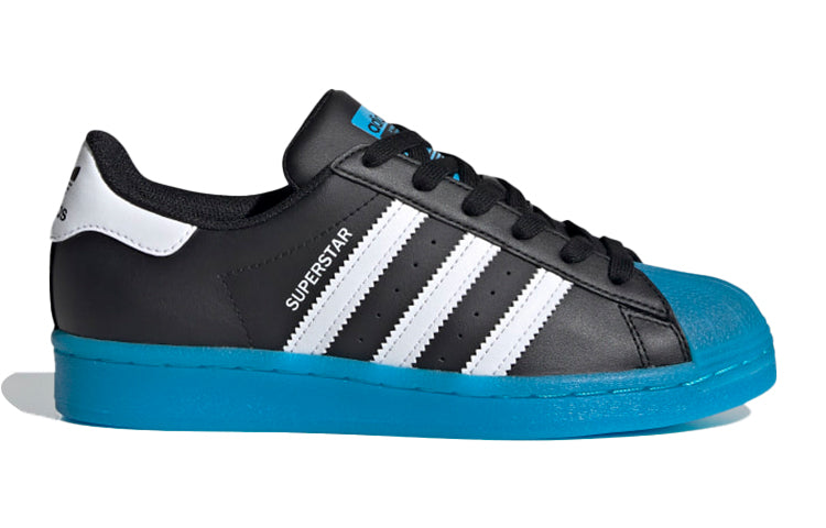 (GS) adidas Superstar J 'Black Signal Cyan' FW3981