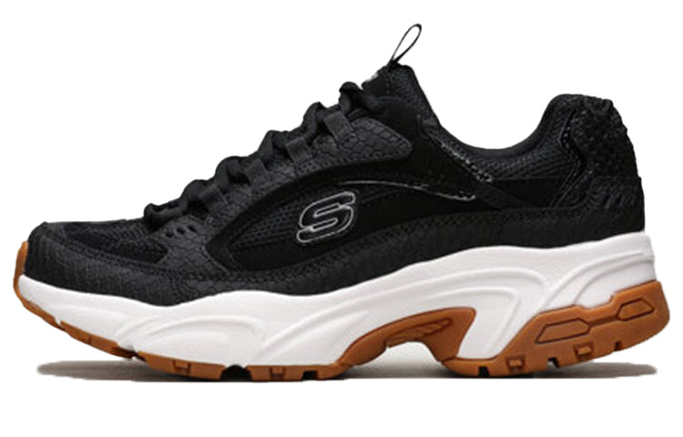 (WMNS) Skechers Stamina-Classy Trail Low-Top Running Shoes Black/White 13451-BKW