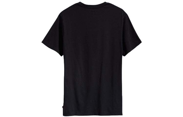 Men's Levis Logo Alphabet Printing Round Neck Loose Short Sleeve Black T-Shirt 22491-0743
