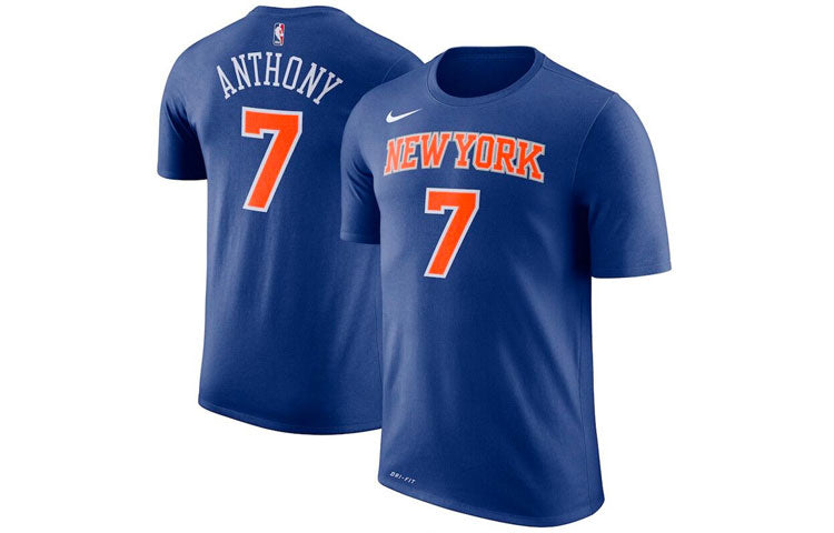 Nike New York Knicks Team limited Fan Edition Anthony Basketball Sports Short Sleeve Blue 870795-496