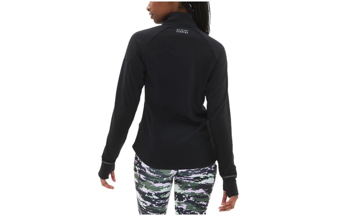 (WMNS) New Balance Heat Grid Half Zip Top Asia Sizing 'Black' WT23252-BK