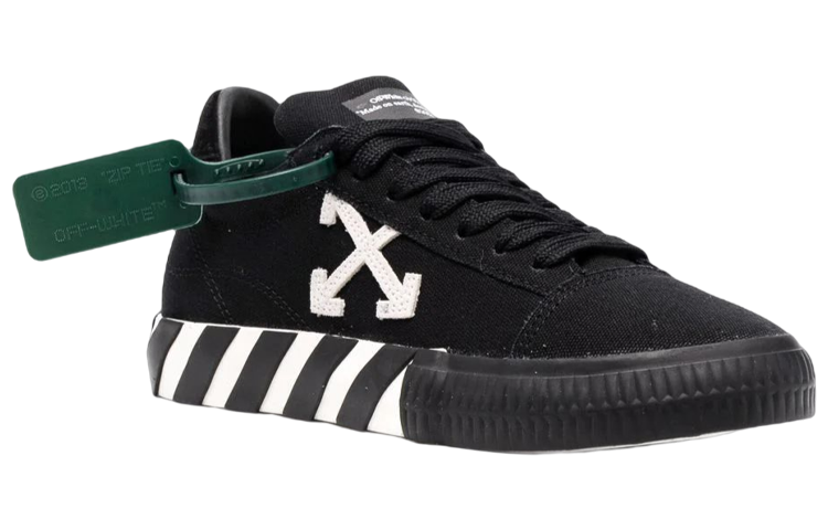 (WMNS) Off-White Vulc Low Canvas Sneaker 'Black White' OWIA178C99FAB0011001