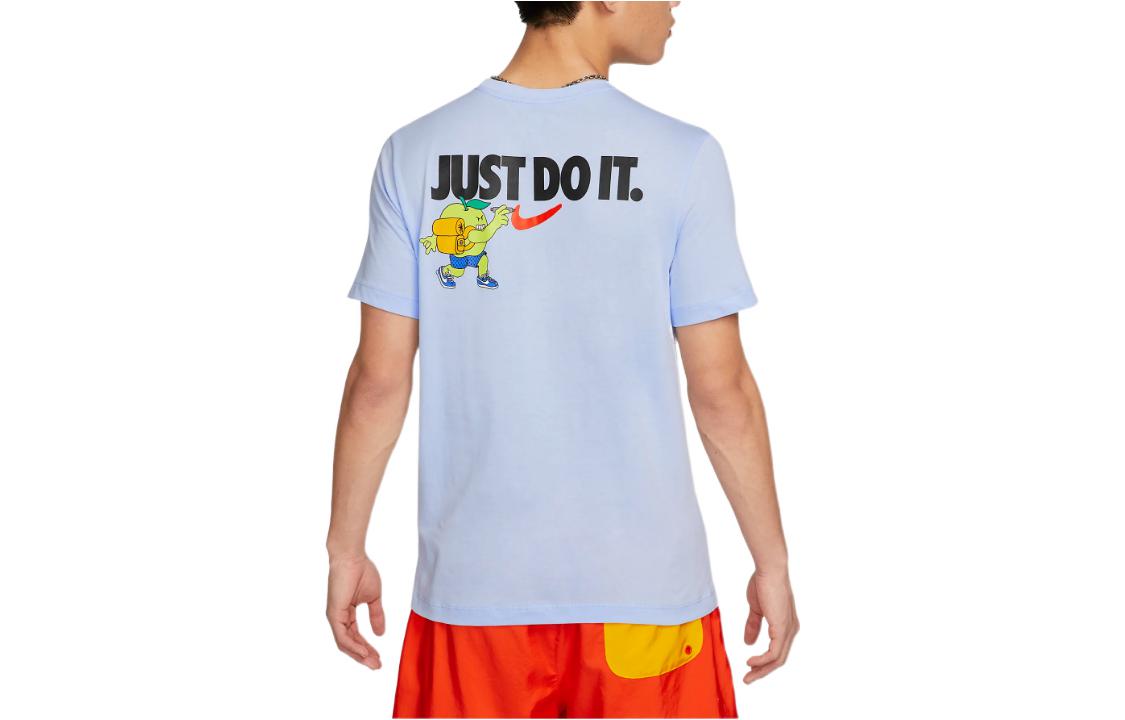 Men's Nike Cartoon Printing Logo Short Sleeve Blue T-Shirt DQ1050-548
