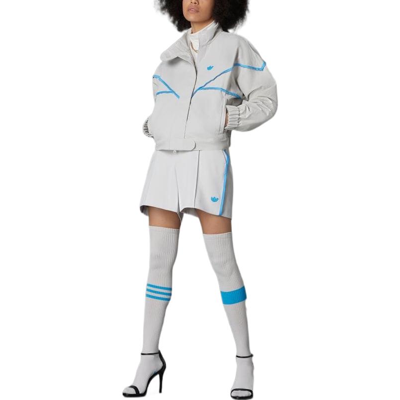 (WMNS) adidas Blue Version Track Top Asia Sizing 'White Blue' HK7246