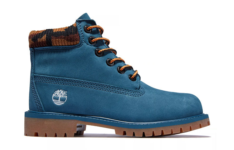 (GS) Timberland Premium 6 Inch Waterproof Boots 'Blue Suede Nubuck Camo' A2FNKBZ4