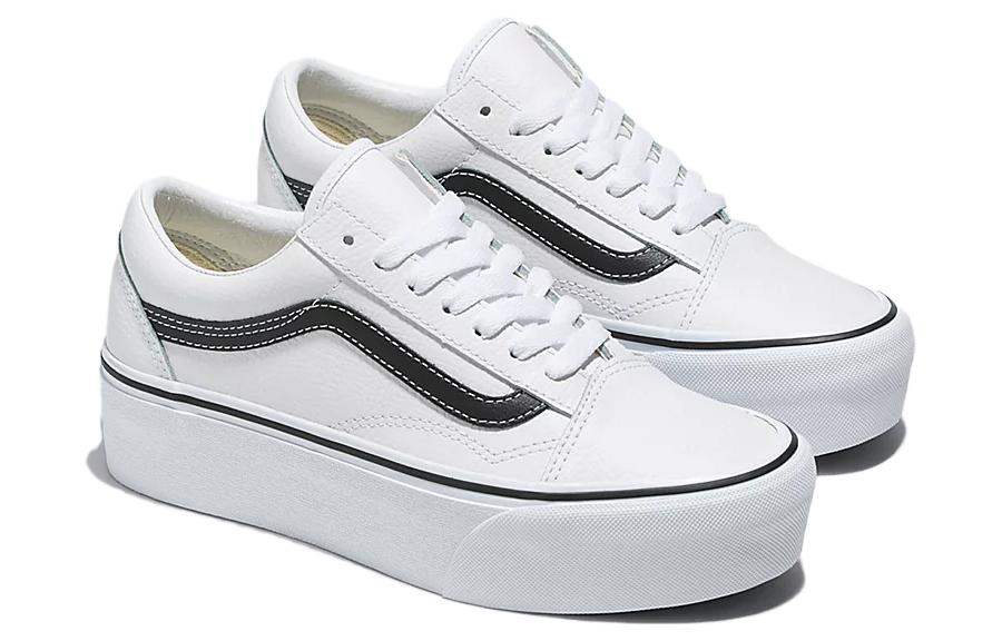 (WMNS) Vans Old Skool Stackform Leather 'White Black' VN0A7Q5MTWB