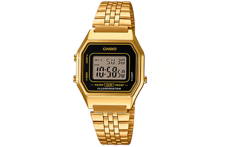 CASIO STANDARD Vintage Dial Steel Link Band en Waterproof Unisex Mens Gold Digital LA680WGA-1D