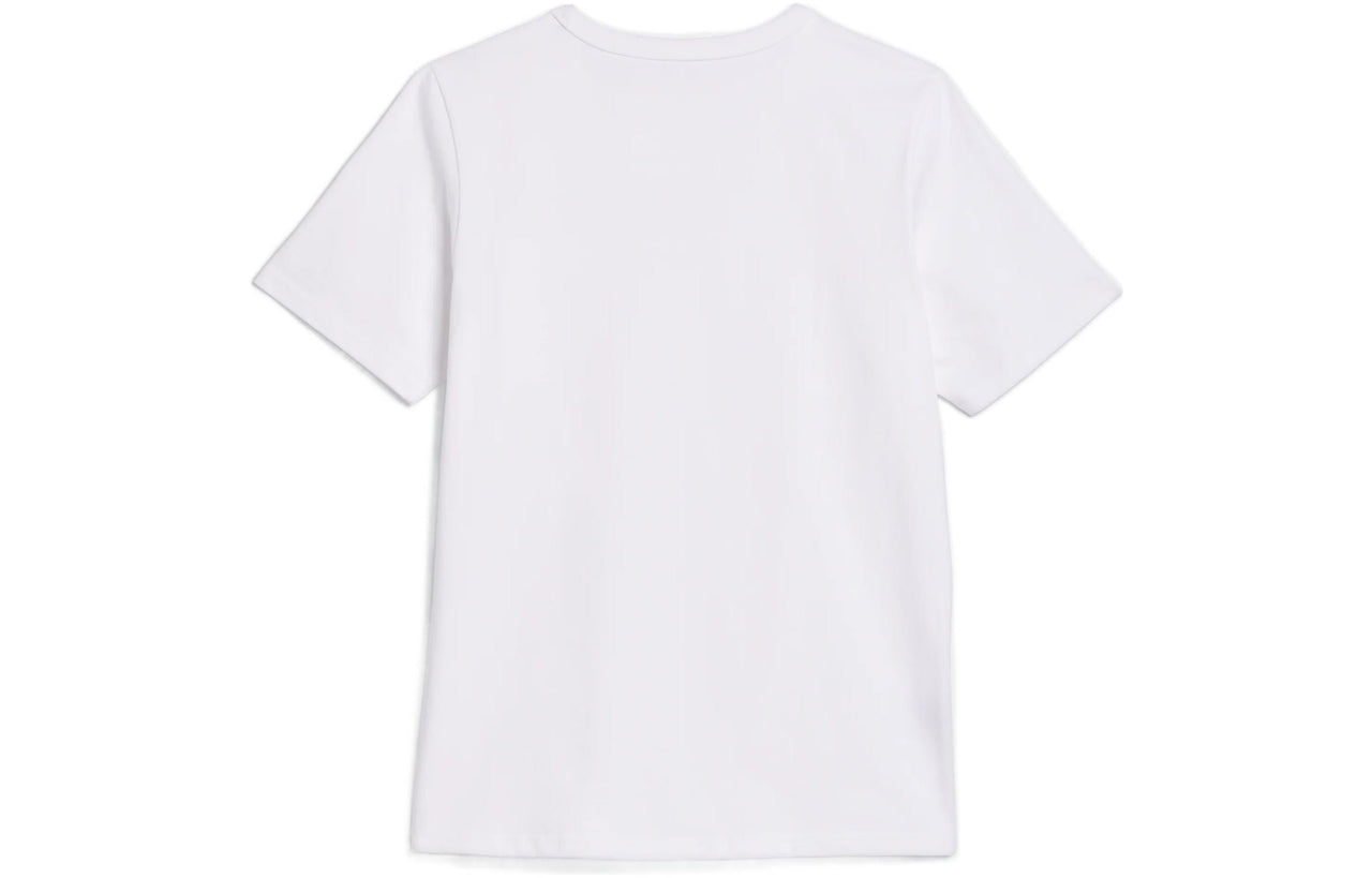 adidas originals Solid Color Chest Pocket Round Neck Casual Short Sleeve White HM6857