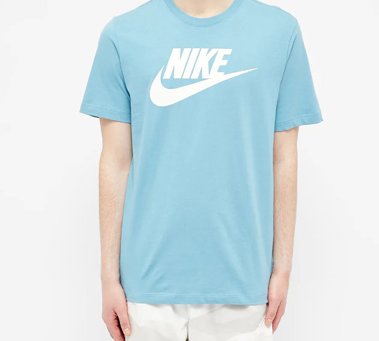 Nike Futura Icon Pure Cotton Basic Printing Short Sleeve Light Blue AR5004-424
