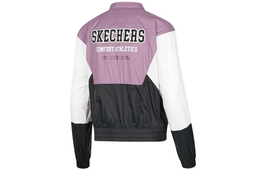 (WMNS) Skechers Zipper Jacket 'Purple Black White' P322W001