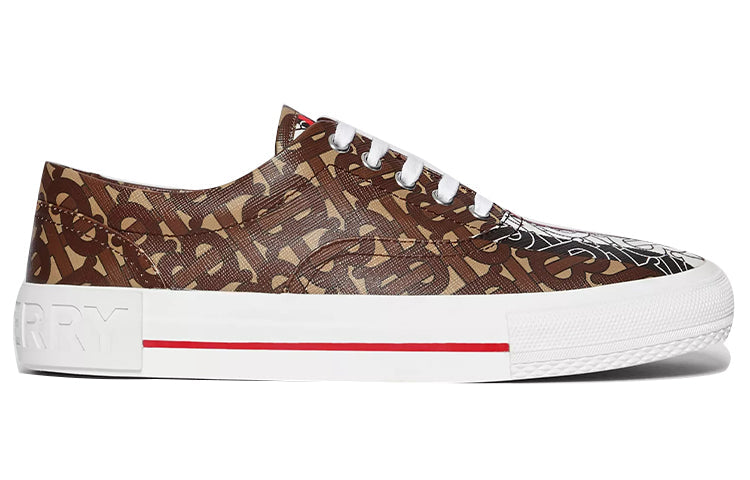 (WMNS) Burberry Logo Monogram Stripe Print E Canvas Shoes 'Brown' 80187541