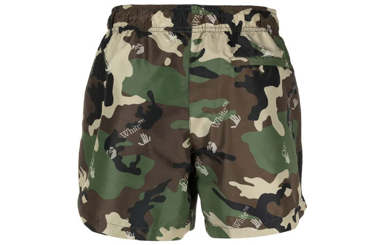 Off-White SS21 Casual Camouflage Printing Shorts Version Green OMFA003S21FAB0065600