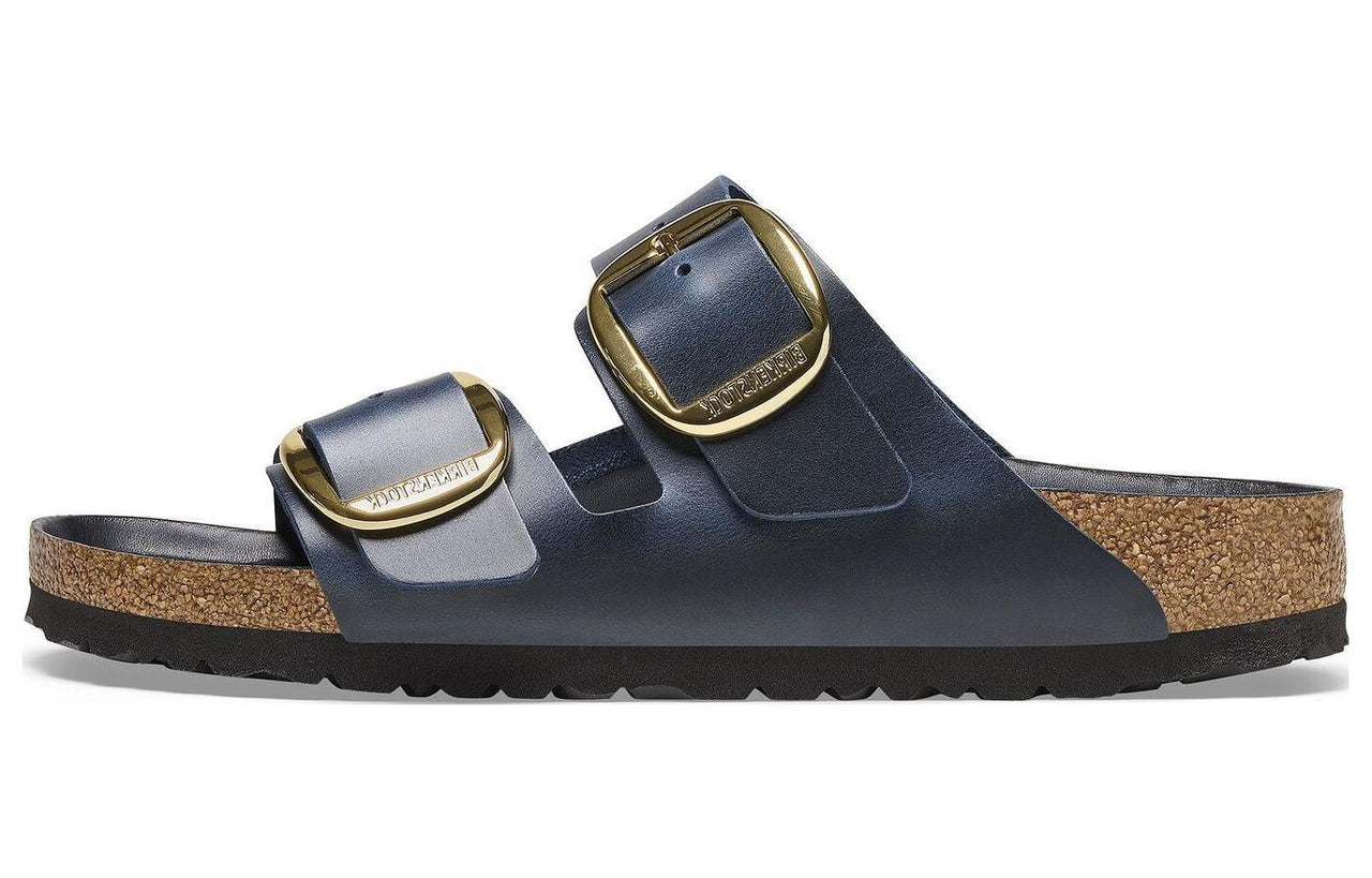 (WMNS) Birkenstock Arizona Big Buckle Natural Leather Oiled Narrow Fit 'Blue' 1025436