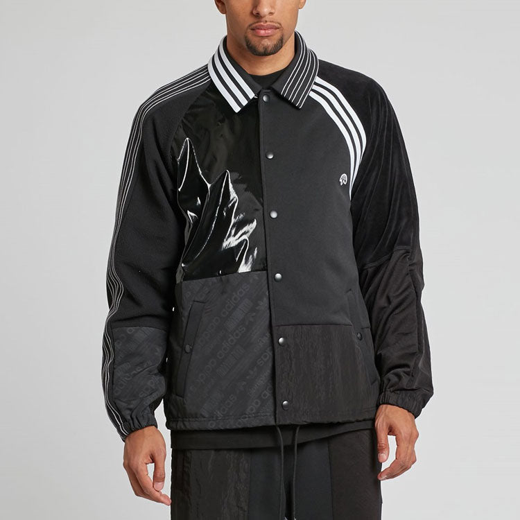 adidas originals x alexander wang Crossover Contrast Color Stitching Stripe Long Sleeves Logo Jacket Black BP6689
