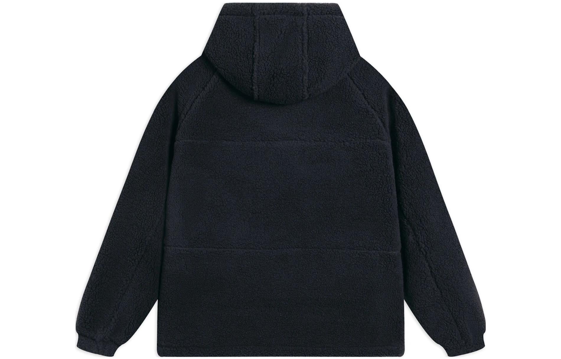 Li-Ning BadFive Logo Fleece Full Zip Jacket 'Black White' AFDSA69-5