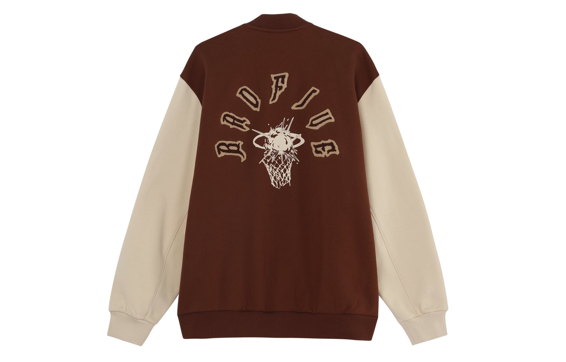 Li-Ning BadFive Graphic Baseball Jacket 'Brown Beige' AJDT043-7