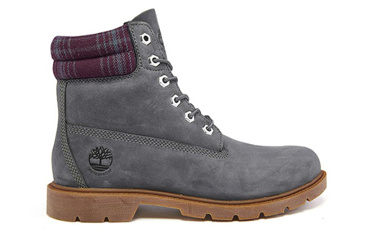 (WMNS) Timberland Linden Woods 6 Inch Waterproof Boots 'Dark Grey and Printed Collar' A2DVS