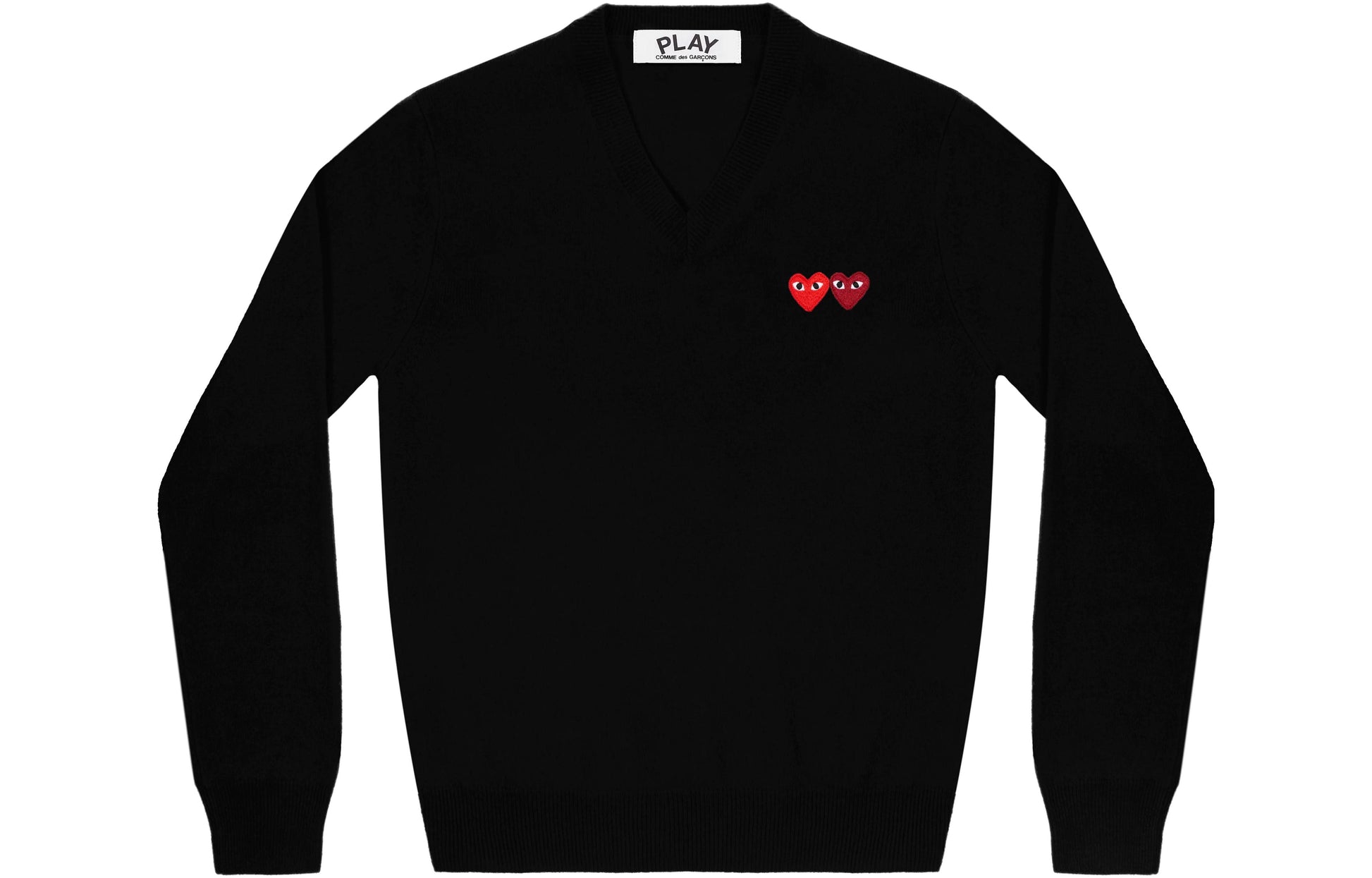 (WMNS) COMME des GARCONS PLAY V-Neck Pullover Two Emblems 'Black' AZ-N055-051-1