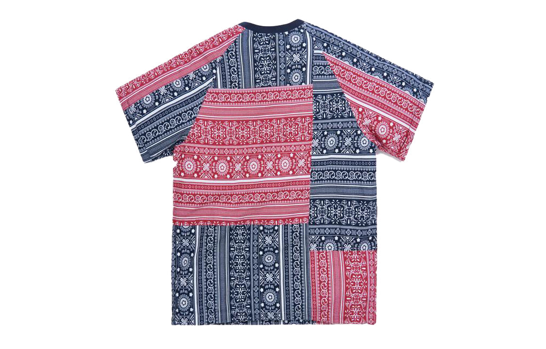 Men's KITH Patchwork Howard Floral Pattern Short Sleeve Red Blue KH3789-115