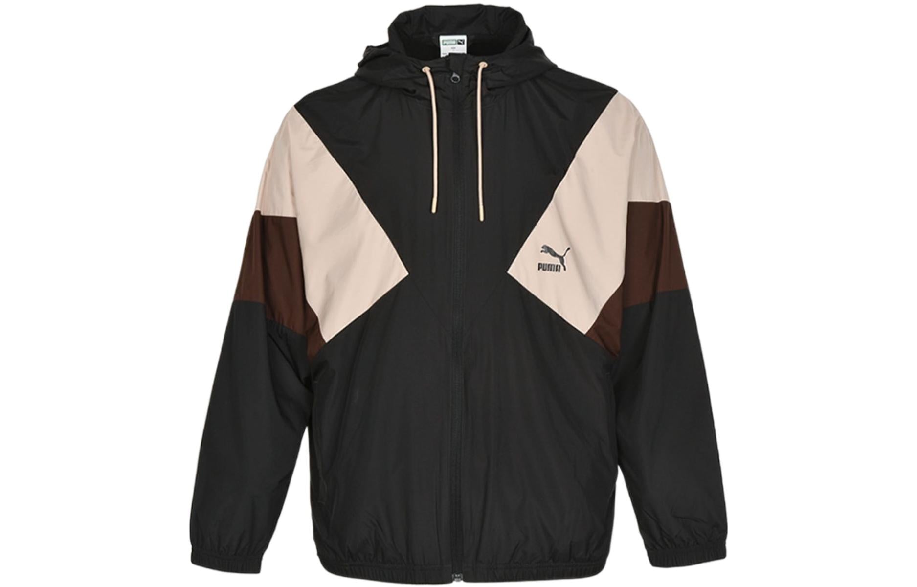 PUMA Colorblock Logo Hoodie Jacket 'Black' 538603-01