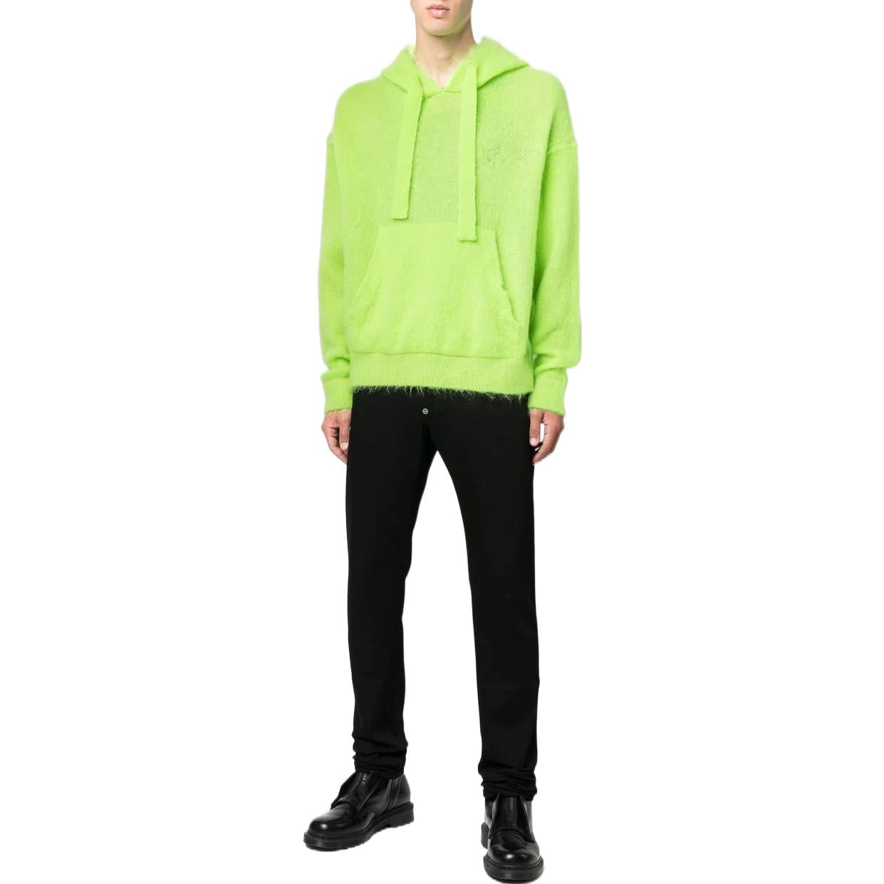 Men's Off-White FW22 Arrow Logo Printing Loose Fit Green Yellow OMHA171F22KNI0017070