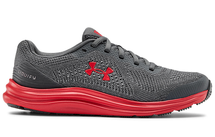 (GS) Under Armour Liquify Sneakers Grey/Red 3022875-100