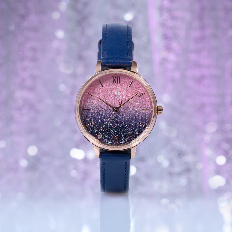 Casio Sheen Universe Starry Sky Analog Watch 'Purple Navy Gold' SHE-4548PGL-4AUPR