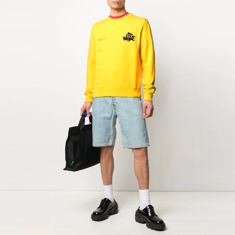 Off-White SS21 Logo Printing Loose Long Sleeves Version Yellow OMBA025S21FLE0121910