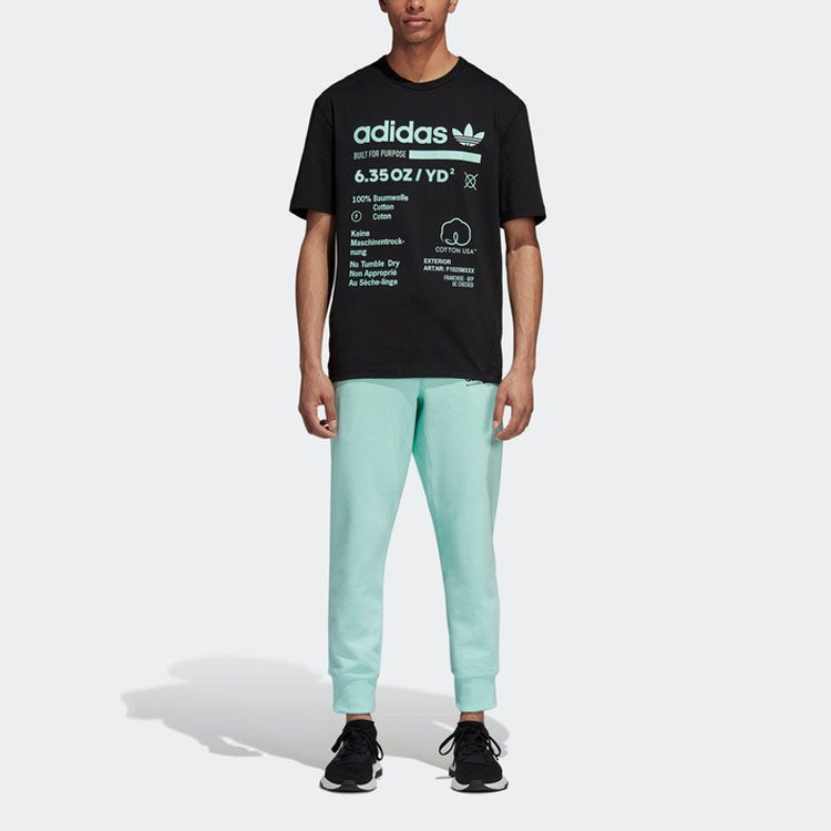adidas originals KAVAL Alphabet Printing Pattern Short Sleeve Black DM1486