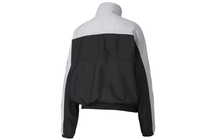 (WMNS) PUMA Stand Collar Zipper Splicing Jacket Black 597316-01