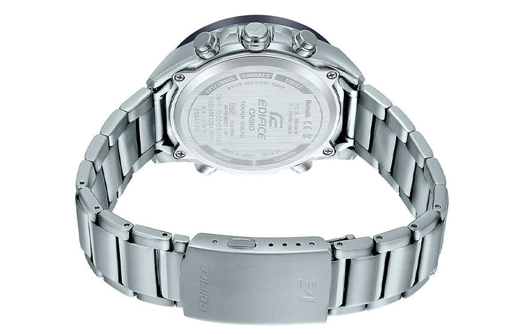 CASIO EDIFICE Waterproof Sapphire Crystal Mens Silver Analog ECB-900DB-1C
