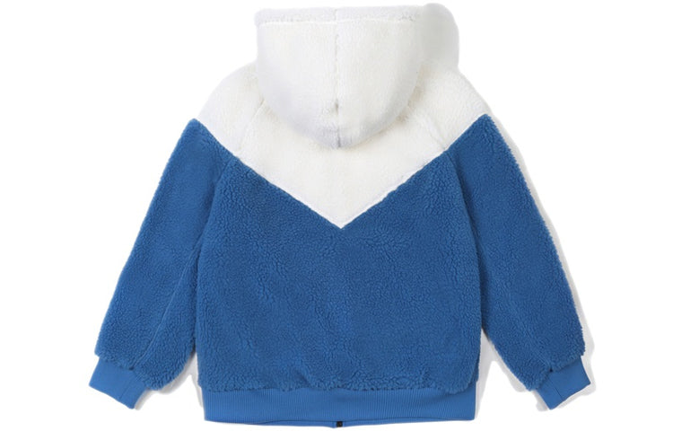 MLB Los Angeles Dodgers lamb's wool Hooded Jacket Unisex White Blue Splicing 31JPF5061-07U